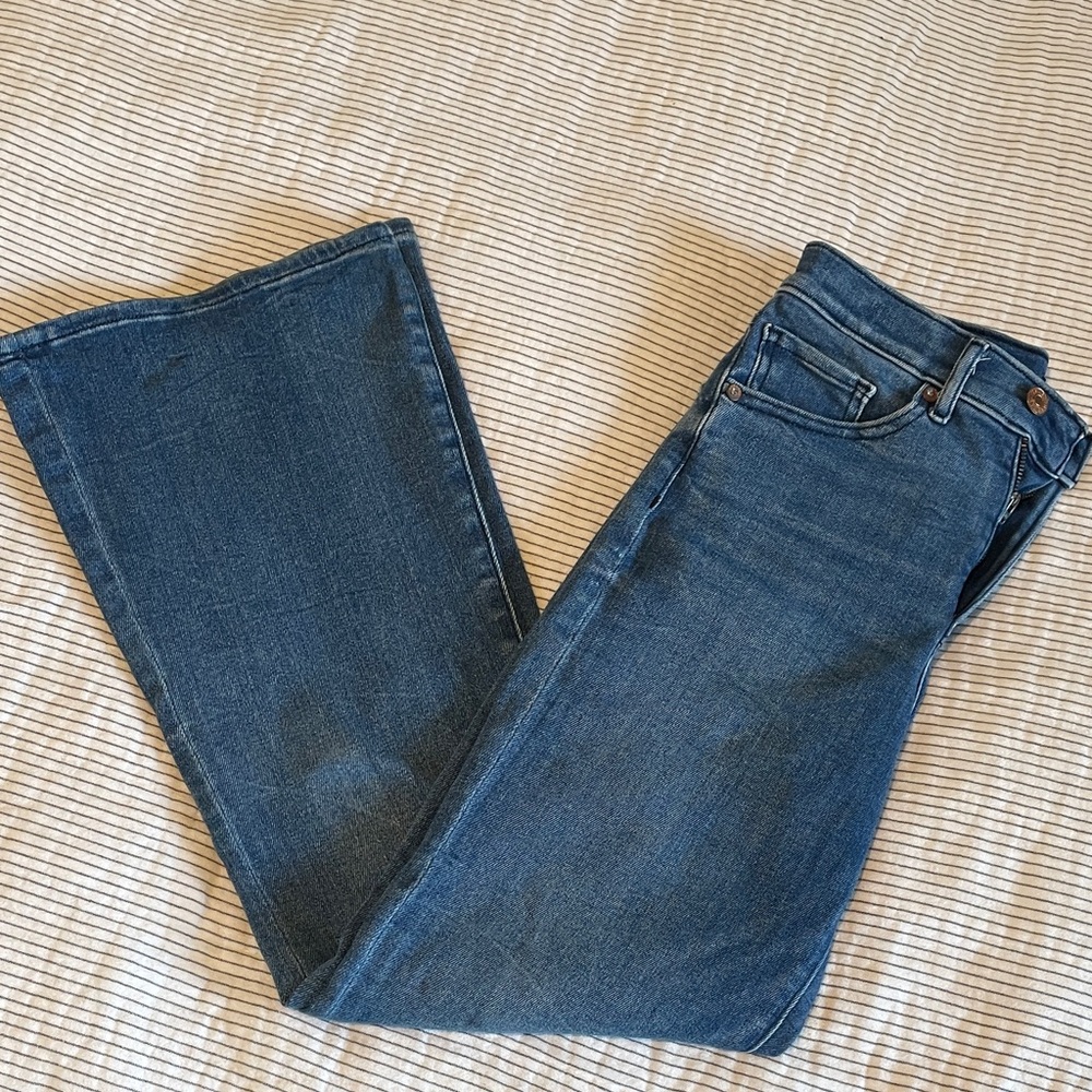 Express Flare Wide Leg Blue Jeans